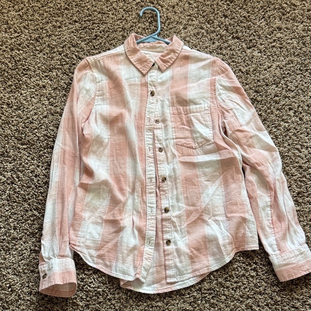 Wemons Pink and White Plaid Shirt